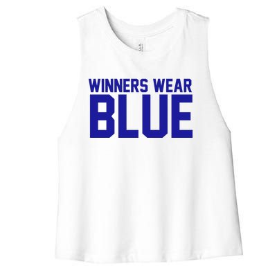 Winners Wear Blue Game Competition Women's Racerback Cropped Tank