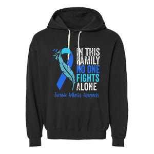 We Wear Blue Riboon For Juvenile Arthritis Awareness Month. Garment-Dyed Fleece Hoodie