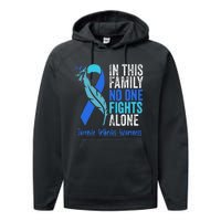 We Wear Blue Riboon For Juvenile Arthritis Awareness Month. Performance Fleece Hoodie