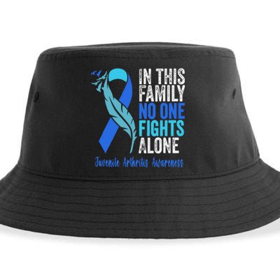 We Wear Blue Riboon For Juvenile Arthritis Awareness Month. Sustainable Bucket Hat