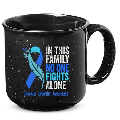 We Wear Blue Riboon For Juvenile Arthritis Awareness Month. 15oz Campfire Ceramic Mug
