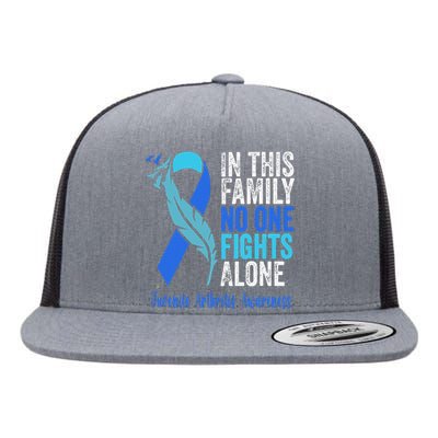 We Wear Blue Riboon For Juvenile Arthritis Awareness Month. Flat Bill Trucker Hat