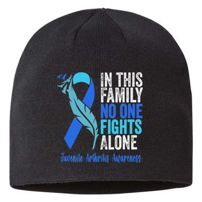 We Wear Blue Riboon For Juvenile Arthritis Awareness Month. Sustainable Beanie