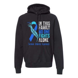 We Wear Blue Riboon For Juvenile Arthritis Awareness Month. Premium Hoodie