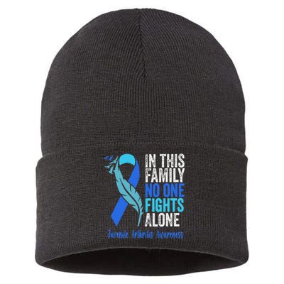 We Wear Blue Riboon For Juvenile Arthritis Awareness Month. Sustainable Knit Beanie