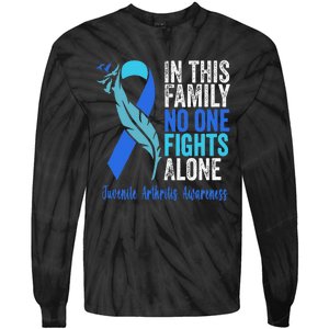 We Wear Blue Riboon For Juvenile Arthritis Awareness Month. Tie-Dye Long Sleeve Shirt