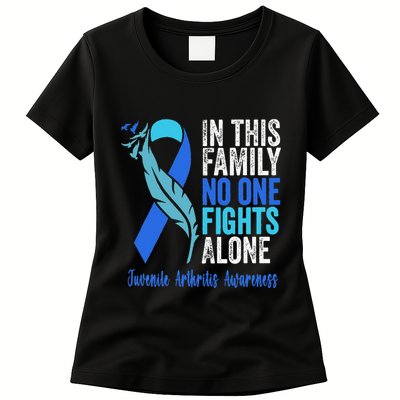 We Wear Blue Riboon For Juvenile Arthritis Awareness Month. Womens T-Shirt