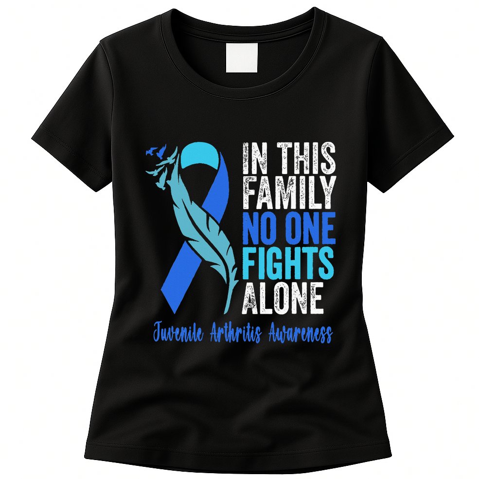 We Wear Blue Riboon For Juvenile Arthritis Awareness Month. Womens T-Shirt