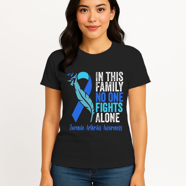 We Wear Blue Riboon For Juvenile Arthritis Awareness Month. Womens T-Shirt