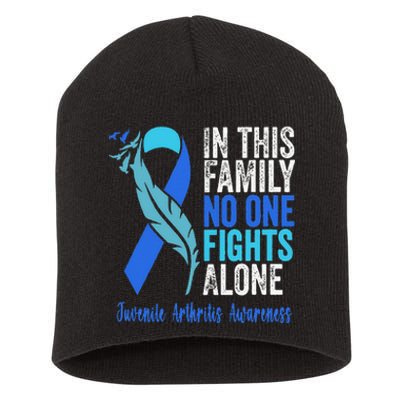 We Wear Blue Riboon For Juvenile Arthritis Awareness Month. Short Acrylic Beanie