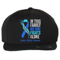 We Wear Blue Riboon For Juvenile Arthritis Awareness Month. Wool Snapback Cap