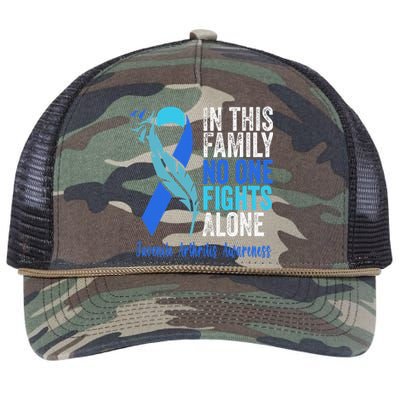 We Wear Blue Riboon For Juvenile Arthritis Awareness Month. Retro Rope Trucker Hat Cap