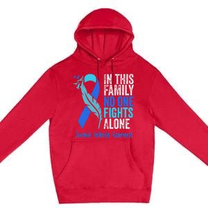 We Wear Blue Riboon For Juvenile Arthritis Awareness Month. Premium Pullover Hoodie