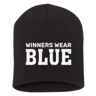 Winners Wear Blue Team Spirit Game Competition Camping Short Acrylic Beanie