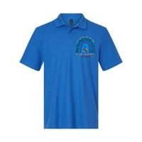 We Wear Blue For Autism Awareness Month Autism Rainbow Softstyle Adult Sport Polo