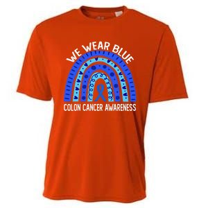 We Wear Blue Rainbow For Colon Cancer Awareness Gift Cooling Performance Crew T-Shirt