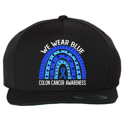 We Wear Blue Rainbow For Colon Cancer Awareness Gift Wool Snapback Cap