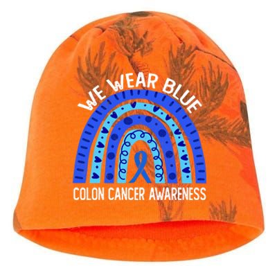 We Wear Blue Rainbow For Colon Cancer Awareness Gift Kati - Camo Knit Beanie