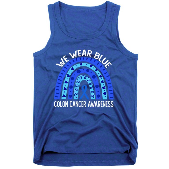 We Wear Blue Rainbow For Colon Cancer Awareness Gift Tank Top