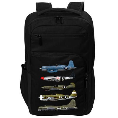 WW2 Warplane B17 P51 Mustang F4U Corsair P40 Warhawk Gift  Impact Tech Backpack
