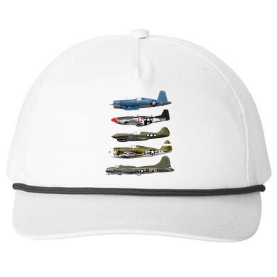 WW2 Warplane B17 P51 Mustang F4U Corsair P40 Warhawk Gift  Snapback Five-Panel Rope Hat