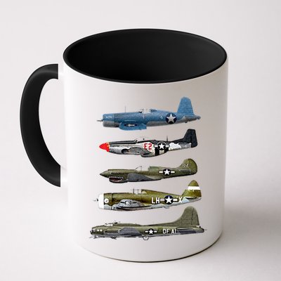 WW2 Warplane B17 P51 Mustang F4U Corsair P40 Warhawk Gift  Mug