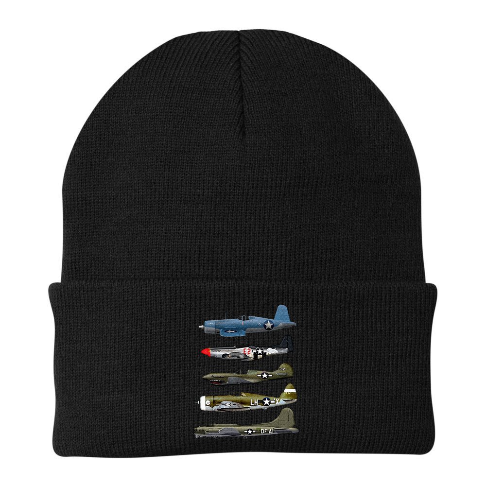 WW2 Warplane B17 P51 Mustang F4U Corsair P40 Warhawk Gift  Beanie