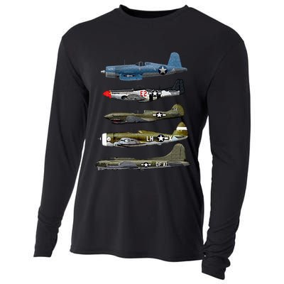 WW2 Warplane B17 P51 Mustang F4U Corsair P40 Warhawk Gift  Cooling Performance Long Sleeve Crew