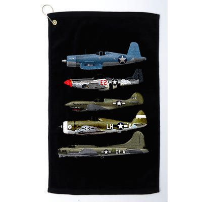 WW2 Warplane B17 P51 Mustang F4U Corsair P40 Warhawk Gift  Golf Towel