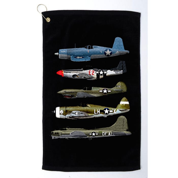 WW2 Warplane B17 P51 Mustang F4U Corsair P40 Warhawk Gift  Golf Towel