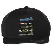 WW2 Warplane B17 P51 Mustang F4U Corsair P40 Warhawk Gift  Wool Snapback Cap