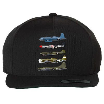 WW2 Warplane B17 P51 Mustang F4U Corsair P40 Warhawk Gift  Wool Snapback Cap