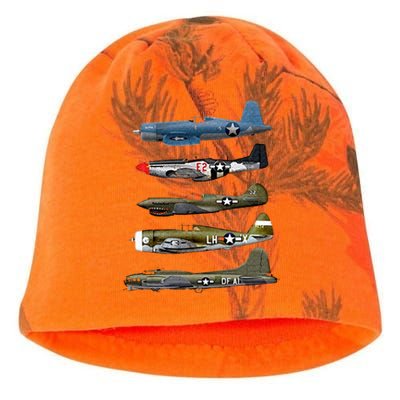 WW2 Warplane B17 P51 Mustang F4U Corsair P40 Warhawk Gift  Kati - Camo Knit Beanie