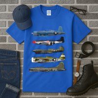 WW2 Warplane B17 P51 Mustang F4U Corsair P40 Warhawk Gift  Tall T-Shirt