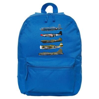 WW2 Warplane B17 P51 Mustang F4U Corsair P40 Warhawk Gift  16 in Basic Backpack