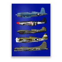 WW2 Warplane B17 P51 Mustang F4U Corsair P40 Warhawk Gift  Poster