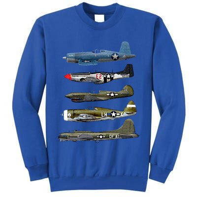 WW2 Warplane B17 P51 Mustang F4U Corsair P40 Warhawk Gift  Tall Sweatshirt