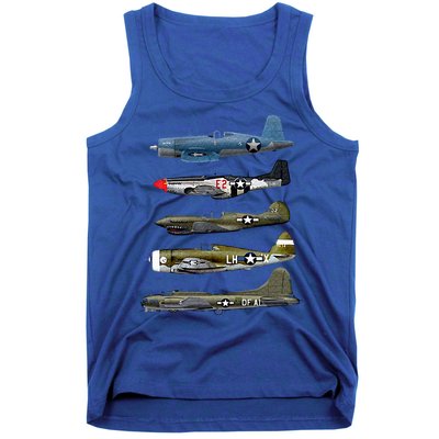 WW2 Warplane B17 P51 Mustang F4U Corsair P40 Warhawk Gift  Tank Top