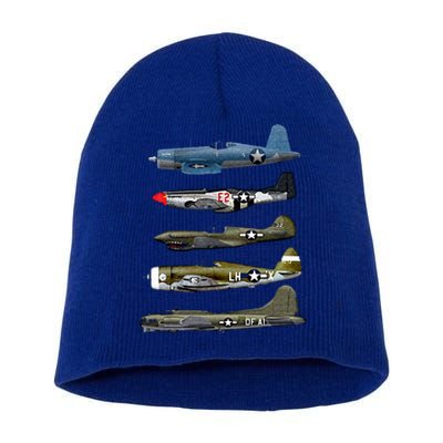 WW2 Warplane B17 P51 Mustang F4U Corsair P40 Warhawk Gift  Short Acrylic Beanie