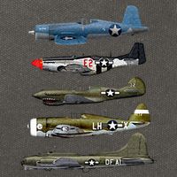 WW2 Warplane B17 P51 Mustang F4U Corsair P40 Warhawk Gift  Cotton Canvas Backpack
