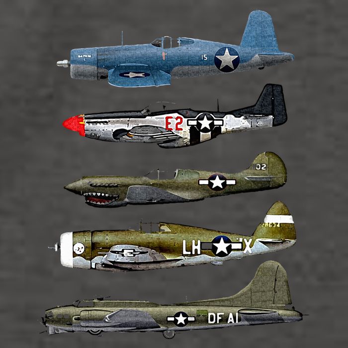 WW2 Warplane B17 P51 Mustang F4U Corsair P40 Warhawk Gift  Vector Backpack