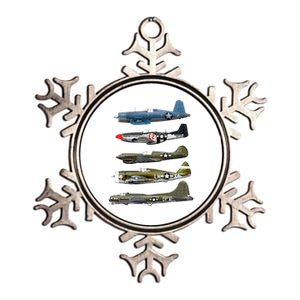 WW2 Warplane B17 P51 Mustang F4U Corsair P40 Warhawk Gift  Metallic Star Ornament