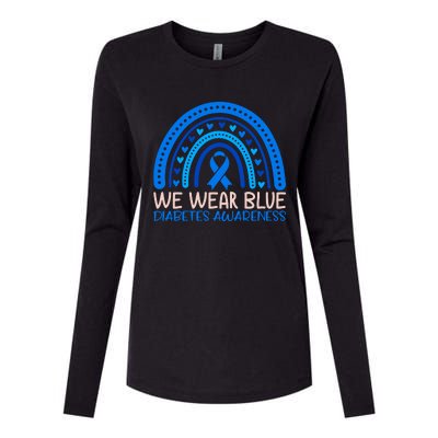 We Wear Blue Diabetes Awareness Motif Womens Cotton Relaxed Long Sleeve T-Shirt