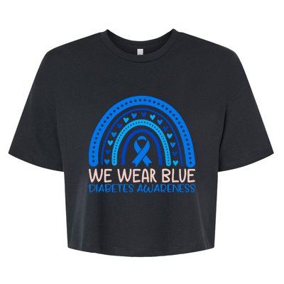 We Wear Blue Diabetes Awareness Motif Bella+Canvas Jersey Crop Tee