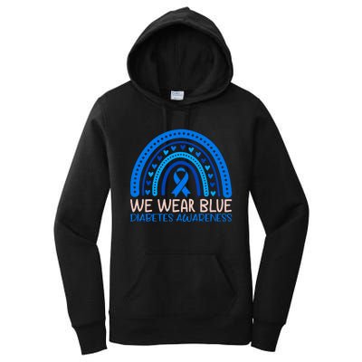 We Wear Blue Diabetes Awareness Motif Women's Pullover Hoodie