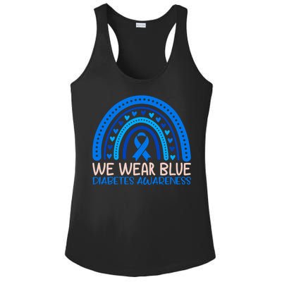 We Wear Blue Diabetes Awareness Motif Ladies PosiCharge Competitor Racerback Tank