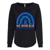 We Wear Blue Diabetes Awareness Motif Womens California Wash Sweatshirt