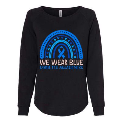 We Wear Blue Diabetes Awareness Motif Womens California Wash Sweatshirt