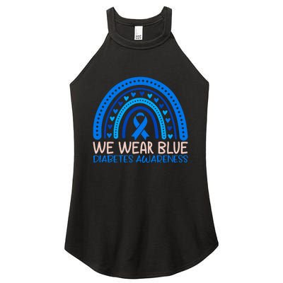 We Wear Blue Diabetes Awareness Motif Women's Perfect Tri Rocker Tank