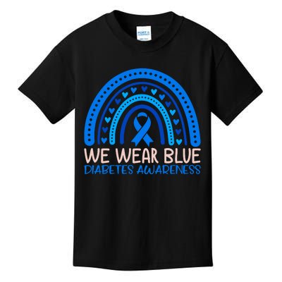 We Wear Blue Diabetes Awareness Motif Kids T-Shirt